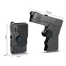 Windproof Gyroscope Variant Dual Flame Lighter, Metal Fashionable Folding Gun Dual-use Inflatable Lighter, Trendy Men's Gift